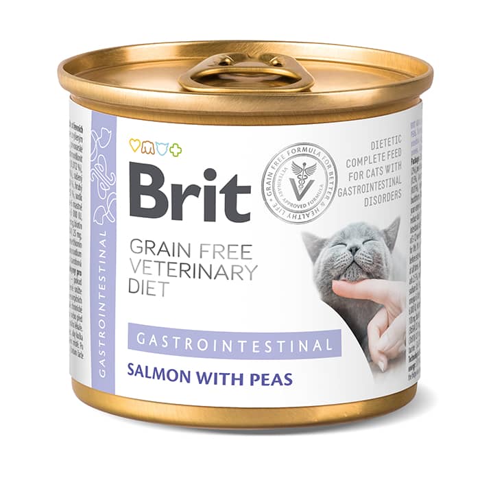 Brit Veterinary Diet Gastrointestinal veterinārie konservi kaķiem gremošanai 200 g